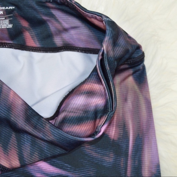 Tek Gear Watercolor Print Drytek Workout Capris, Mesh Insets, Small - Picture 3 of 7